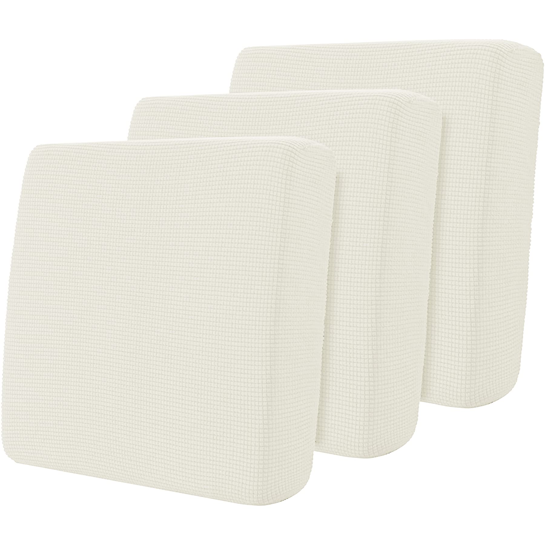 Hokway Stretch Couch Cushion Slipcovers Reversible Cushion Replacement Slipcovers Sofa Cushion Covers(Cream White, 3)