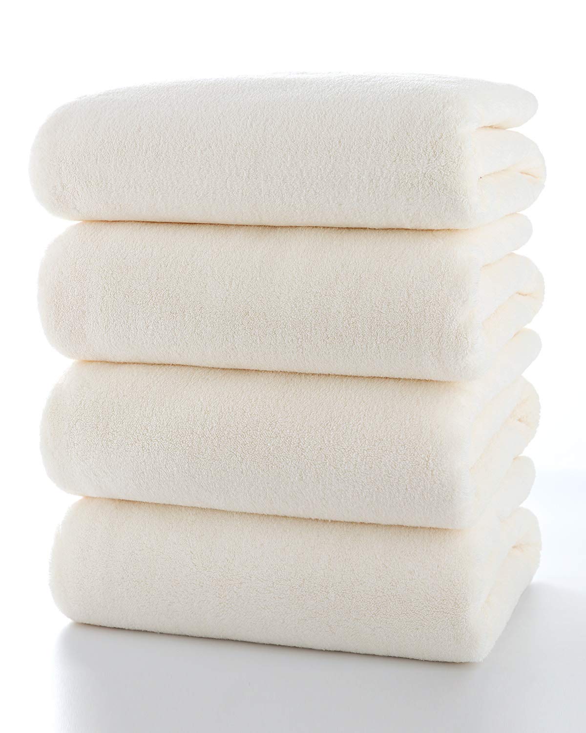 Lumimi Towels 4 Pack Soft Microfiber Bath Towel Set Salon Gym Yoga Travel Very Absorbent Light Quick Dry and Durable, 55 L x 27 