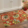 Lahome Red Kitchen Rugs - 2x3 Small Entryway Rug Washable Kitchen Mat, Non Slip Area Rug Throw Modern Floral Rugs Door Mat for