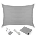 Eden'S Decor 16' X 20' Grey Sun Shade Sail Outdoor Canopy Rectangular Awning Fabric Cloth Screen For Patio Garden Backyard Pergo