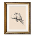 ARPEOTCY Vintage Gold Framed Wall Art, Sketch Birds in Love on a Branch Paintings, Canvas Prints Artwork with Antique Frame, Wal
