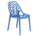LeisureMod Cornelia Cut-Out Tree Design Modern Dining Chairs (Transparent Blue)