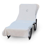 Luxury Hotel & Spa Monogrammed Pool Chaise Lounge Cover, Silver Embroidered - Extra Absorbent 100% Turkish Cotton- Soft Terry - Hotel-Style, Standard Size 90' X 29' - Script Q White
