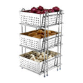 Smartslide 3 Shelves Kitchen Rack/Onion Potato Rack/Onion Garlic Trolley/Vegetable & Fruit Basket/Container Storage Box/Kitchen 