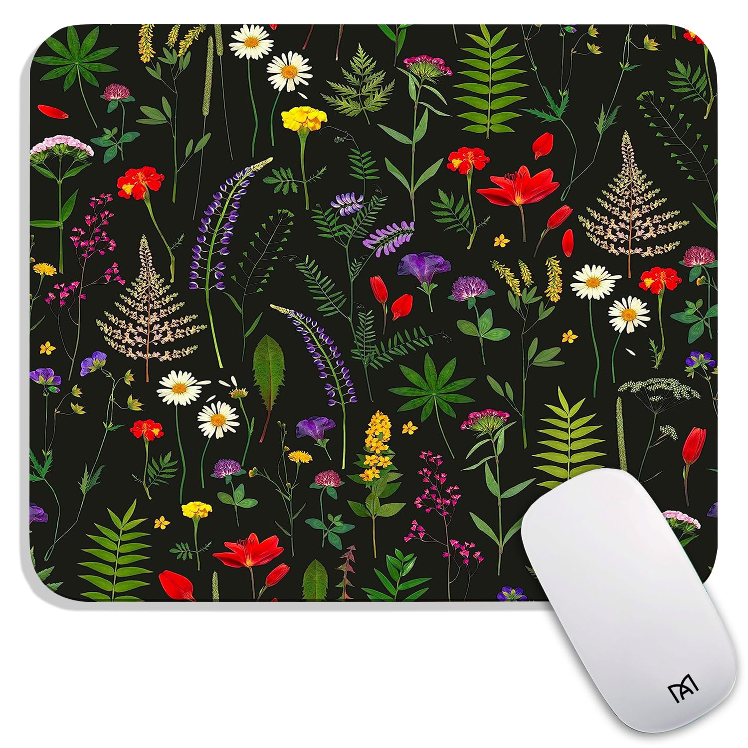 Armanza Square Mouse Pad Flowers,Personalized Premium-Textured Custom Mouse Mat Design,Washable Mousepad Lycra Cloth,Non-Slip Ru