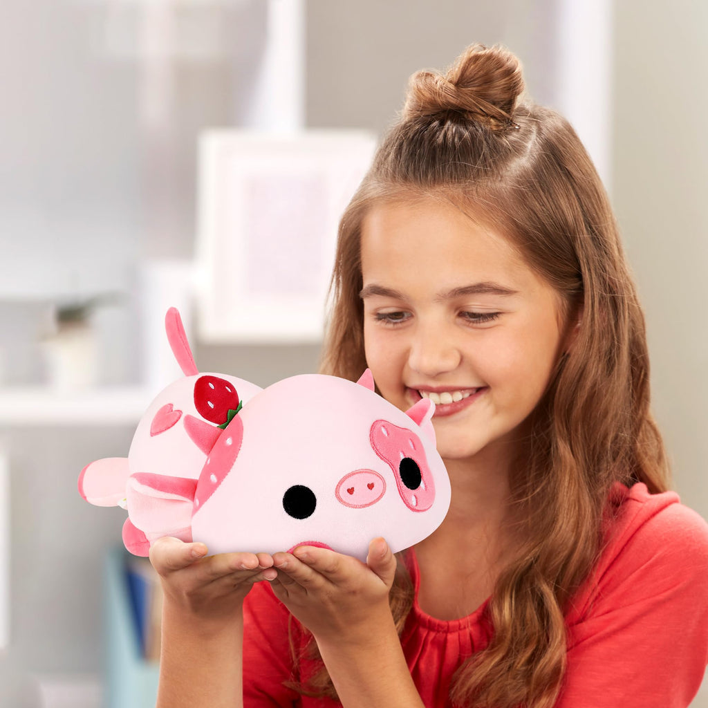 Onsoyours Strawberry Cow Plush Toy 9 Inch Polyester Pink