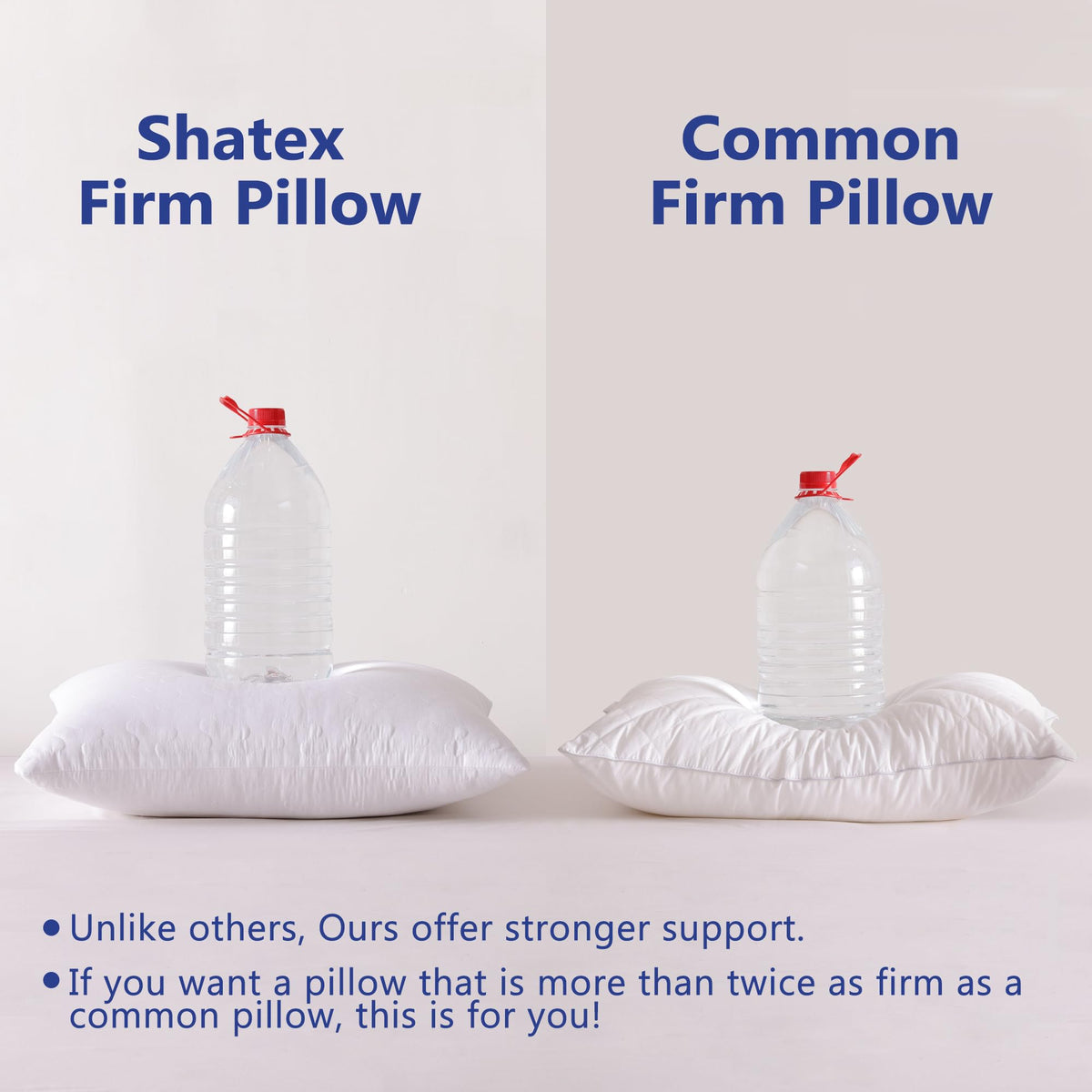 Shatex Extra Firm Pillow Queen Size 28 X 20 Inch, Bed Pillow With Adjustable Insert Provides Stronger Support - For Back, Stomac