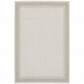 HomeRoots Polypropylene 8’x10’ Ivory and Gray Bordered Indoor Outdoor Area Rug