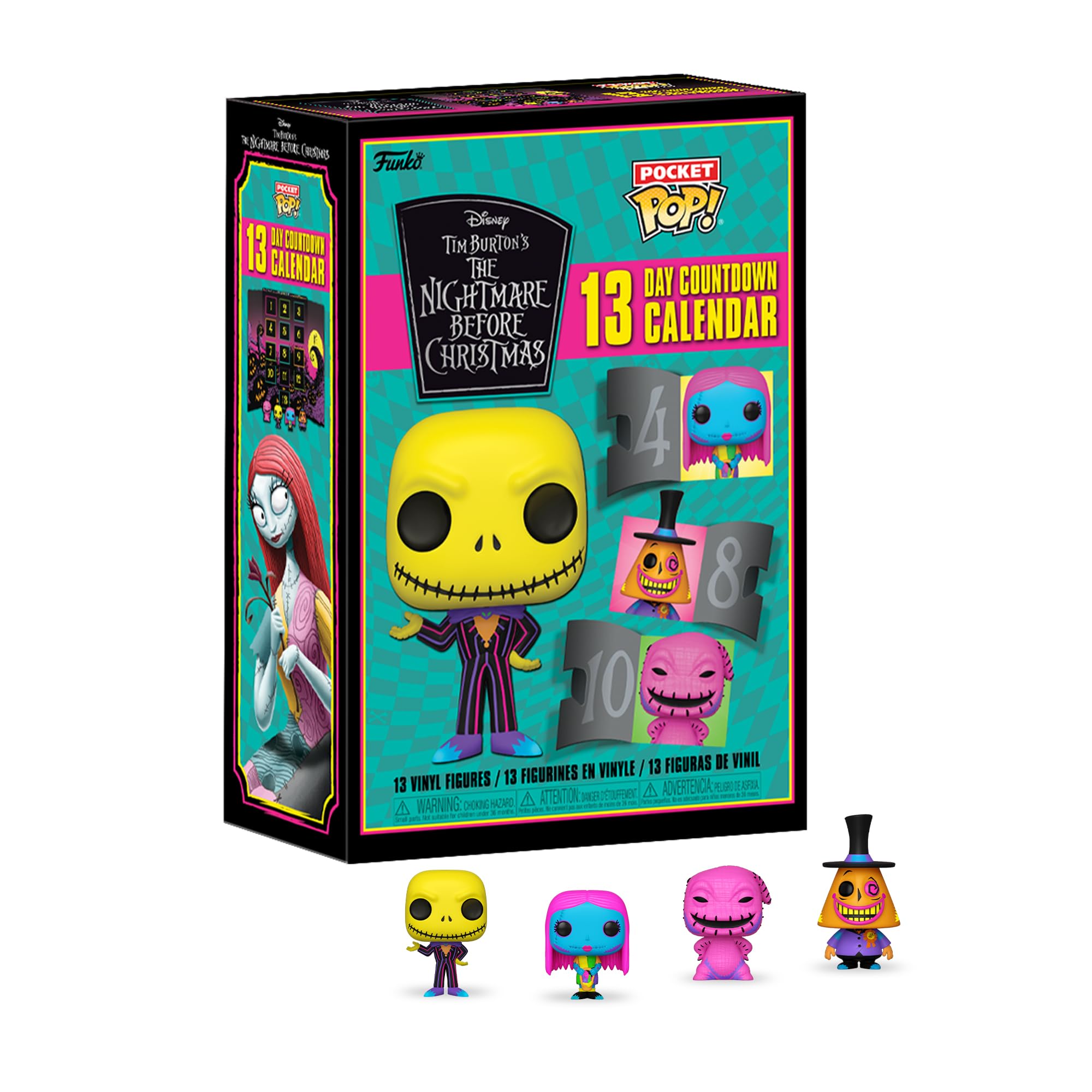 Funko Pop! Advent Calendar: 13 Days - The Nightmare Before Christmas (Blacklight), Multicolor, 63959