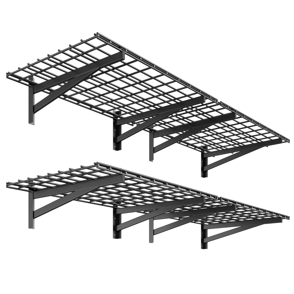 TOPIRON 2Pack 2x6ft Garage Shelving, Heavy Duty Wall Mounted, 1400lbs Load