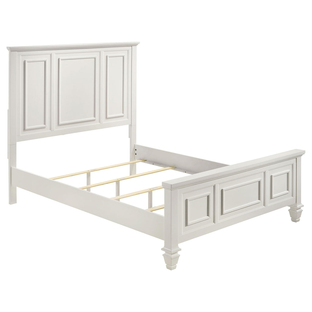 Coaster Home Furnishings Sandy Beach Coastal Wood Queen Size Panel Bed Frame 63-inch Headboard Cream White 201301Q