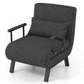 KOMFOTT Convertible Sleeper Chair Bed, 4-in-1 Folding Sofa Bed with 6-Position Adjustable Backrest, Upholstered Chaise Lounge wi