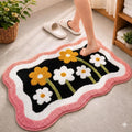 MODERN FAB Microfibre Bath Mat, Grey Geometric Design, 2000 GSM Thick Soft, NonSlip Backing, for Bathroom, Kitchen or as Door M