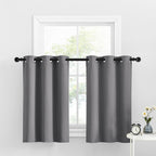 Nicetown Kitchen Curtains Tiers For Small Window, Grey Short Blackout Thermal Insulated Panels With Grommet Top For Living Room/Bedroom/Thanksgiving, Set Of 2, W34 X L36-Inch