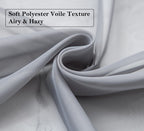 Pi Sheer Curtains 84 Inches Length With Rod Pocket,Privacy Voile Textured Window Backdrop For Bedroom/Living Room 2 Panels (W52 X L84, Dark Grey)