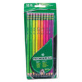 Ticonderoga 13810 Pre-Sharpened Pencil, Hb, #2, Assorted Color Barrels, 10/Set
