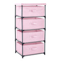 Juvale 4-Tier Dresser for Bedroom - 16.5 x 13 x 33 in, Pink, Modern - Closet Dresser with 4 Fabric Drawers for Clothes & Bedroom
