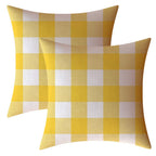 Ahahm Set Of 2 Lemon Yellow And White Farmhouse Buffalo Check Plaid Throw Pillow Covers Decorative Indoor Outdoor Cushion Cover