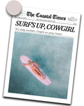 iHery Unframed Coastal Trendy Cowgirl Wall Art Decor, 12x16in Canvas Newspaper Retro Print,Surfer New York News,Coastal Prints W