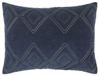 Rizzy Home | BQ4530 | Polyester Quilt | 90"x92" Blue/Metallic/ Geometric