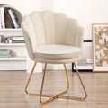 Furnimart Vanity Chair with Back, Velvet Shell Accent Chair for Living Room, Criss Cross Chair with Gold Legs, Makeup Chair for 