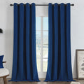Joydeco Navy Blue 100% Blackout Curtains 84 Inch Length 2 Panels Set, Black Out Curtain For Bedroom, Grommet Heavy Luxury Therma