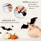 Halloween Decorations Bats Wall Decor Halloween Party Decorations Indoor Outdoor Halloween Decor Supplies, 64 Pcs Reusable Pvc 3