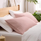 Bedsure Pillow Cases Standard Size Set Of 2 - Pale Blush Polyester Microfiber Pillowcases, Super Soft And Cozy Pillowcase, Pillow Case Covers With Envelop Closure, 20X26 Inches