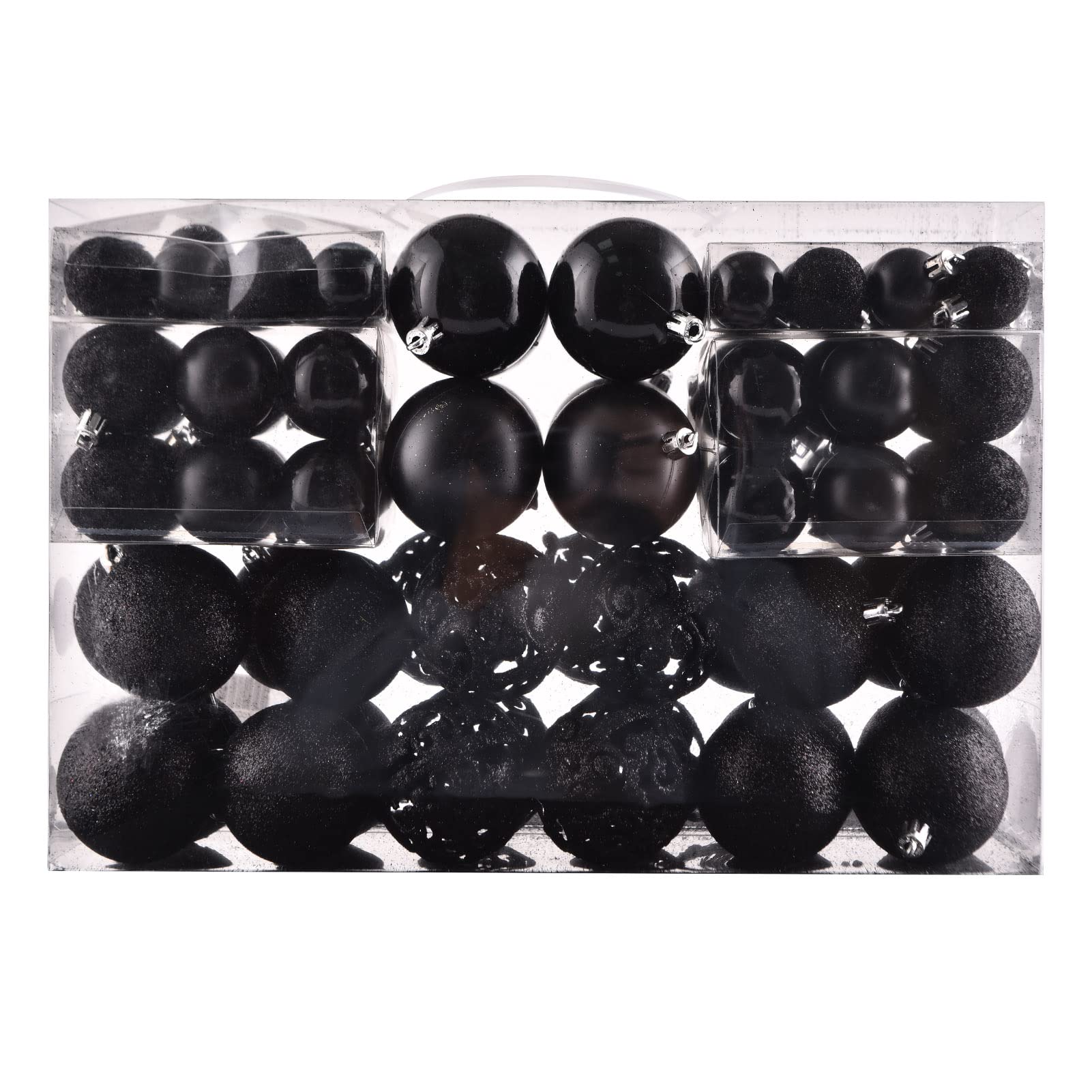 100ct Christmas Balls Tree Ornaments, Shatterproof Halloween Tree Decorations Set with Reusable Hand-held Gift Package for Holid