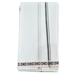 shyam handloom White Cotton Gamcha, Bath Towels (Light Weight, Fast Absorbing) (Black)