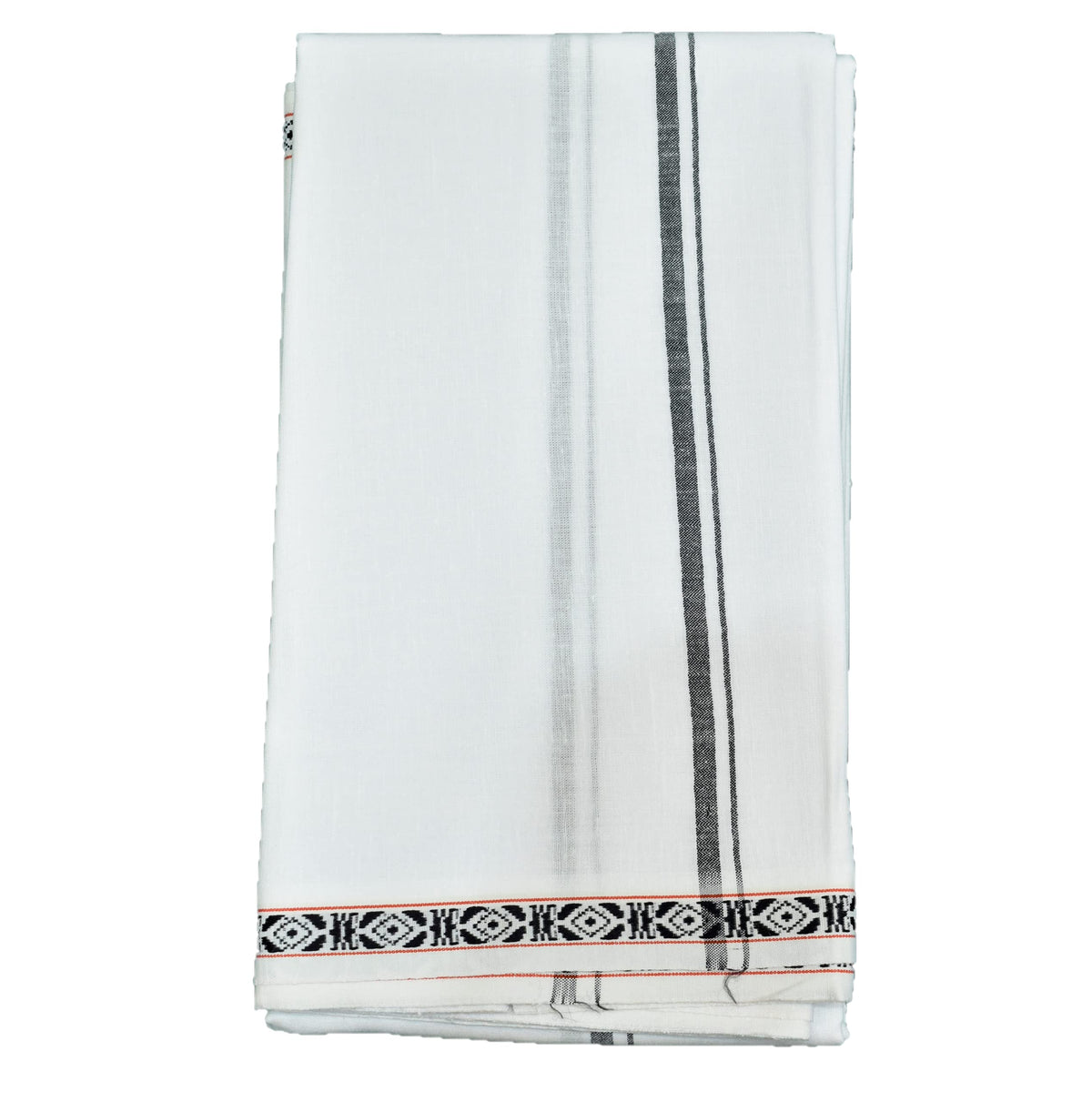 shyam handloom White Cotton Gamcha, Bath Towels (Light Weight, Fast Absorbing) (Black)
