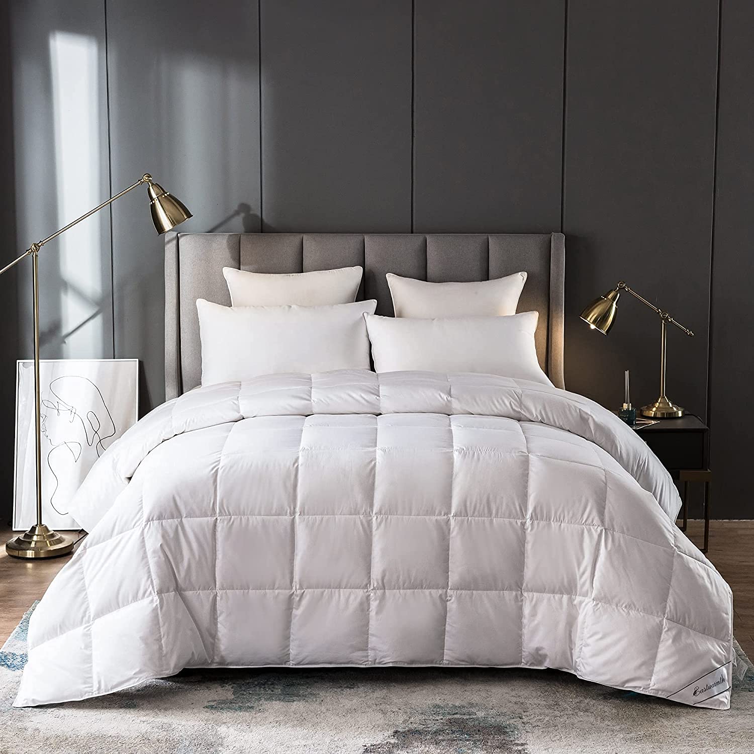 Eastwarmth Lightweigt Goose Down Comforter Blanket Duvet Insert For Summer/Warm Weather, 750 Fill Power Ultra Soft Fabric Califo