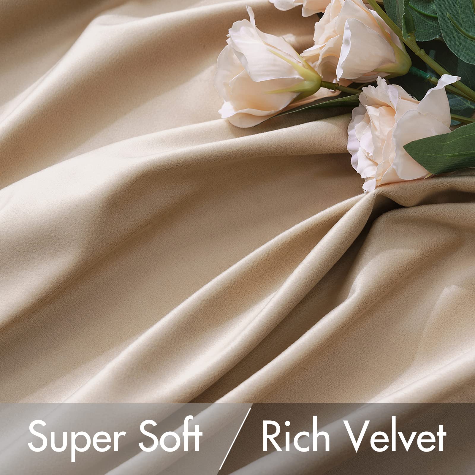 Miulee Velvet Curtains 96 Inches - Pinch Pleated Luxury Room Darkening Curtains For Bedroom Living Room Thermal Insulated Super