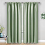 Jiuzhen Blackout Curtains For Bedroom - Thermal Insulated Room Darkening Noise Reducing, 52 X 84 Inch Length Curtains For Living Room, Set Of 2 Panels With Tiebacks, Light Green