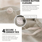 Simple&Opulence 100% Linen Duvet Cover Set With Washed-French Flax-3 Pieces Solid Color Basic Style Bedding Set-Breathable Soft