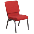 Flash Furniture Hercules Series 18.5''W Stacking Church Chair In Red Fabric - Silver Vein Frame