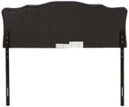 Baxton Studio Rita Modern and Contemporary Queen Size Black Faux Leather Upholstered Button-Tufted Scalloped Headboard