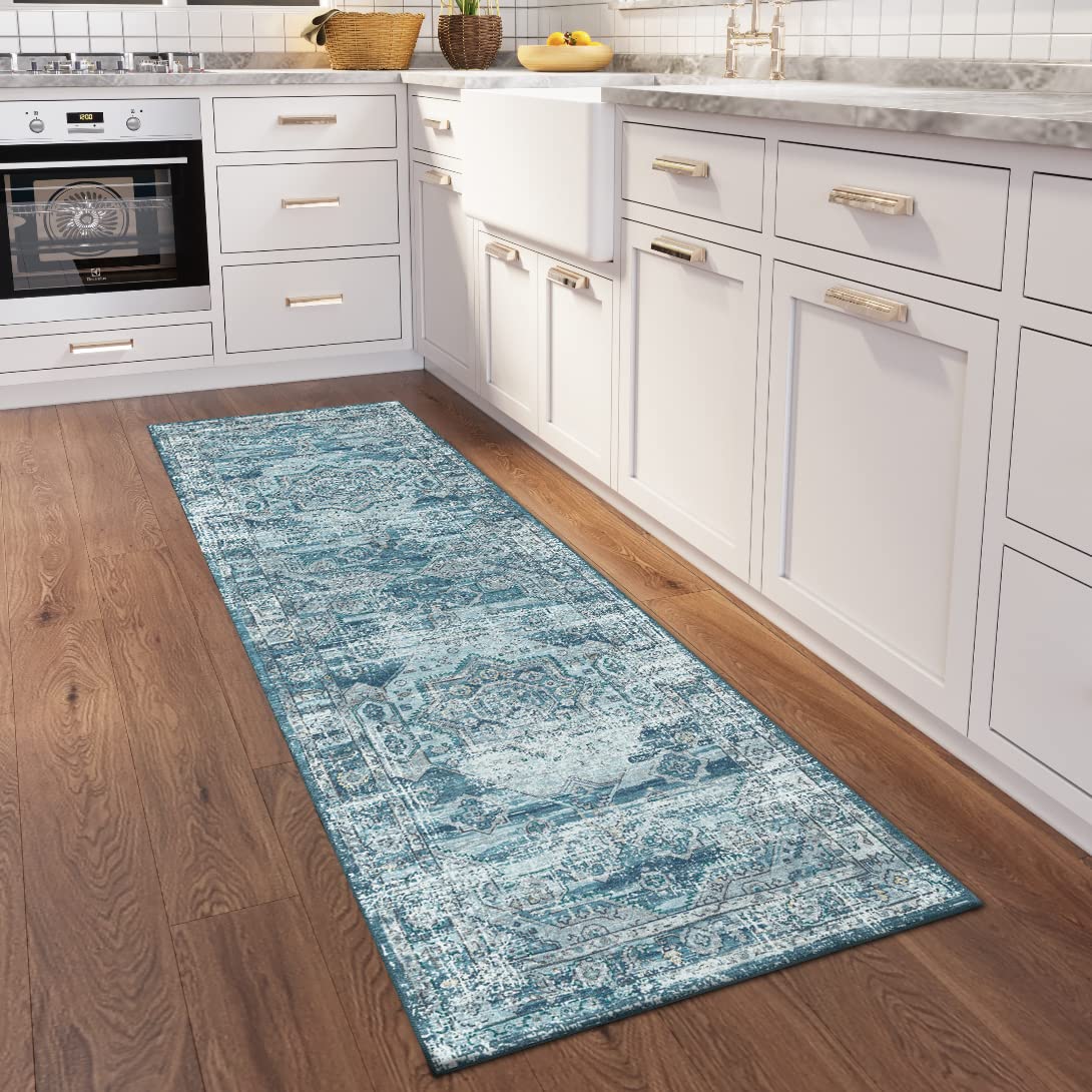 Dalyn Rugs Jericho Jc5 Denim 2'6" X 8' Rectangle Soft Runner Rug, Easy Clean, Non Shedding, Bedroom, Entry, Living Room, Dining Room, Kitchen Rug