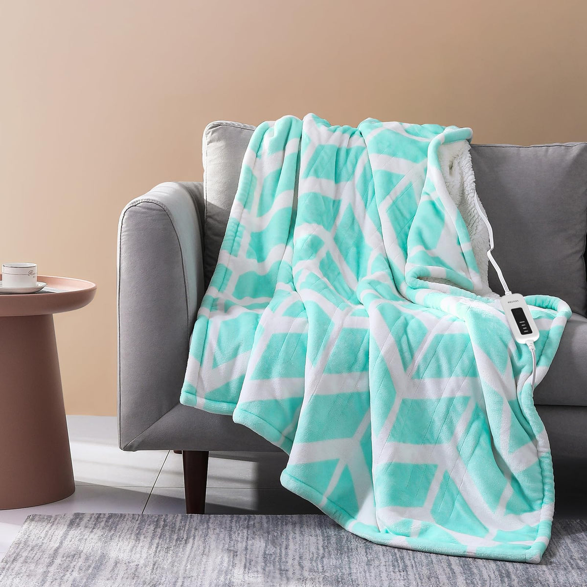 Ventimi Electric Blanket Heated Throw, 50 X 60 Heated Blanket With 4 Heat Levels & 3 Hours Auto Off, Fast Heating Blanket With E