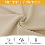 Ryb Home Living Room Curtains 63 Inches 2 Panel Set, Lights & Draft Block Thermal Insulated Drapes Room Darkening Privcay Window