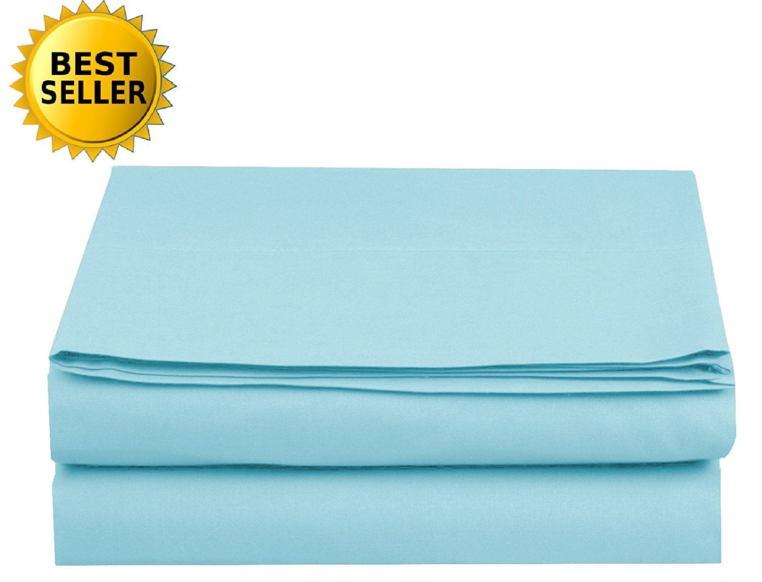 Luxury Flat Sheet On Amazon Elegant Comfort Wrinkle-Free 1500 Thread Count Egyptian Quality 1-Piece Flat Sheet, Full Size, Aqua