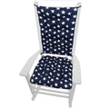 Barnett Home Decor Stars Navy Porch Rocker Cushions - Indoor-Outdoor: Fade Resistant, Waterproof - Latex Foam Fill Rocking Chair