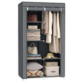 SONGMICS Portable Closet, Clothes Storage Organizer with 6 Shelves, 1 Clothes Hanging Rail, Non-Woven Fabric Closet, Metal Frame