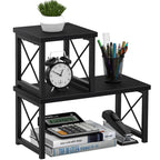 Honiter Desktop Shelf, Desktop Organizer Shelf, Freestanding Small Bookshelf Desk Shelf Organizer, 2 Tier Independent Stackable