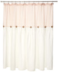 Lush Decor Linen Button Shower Curtain, 72'' x 72'', Blush & White