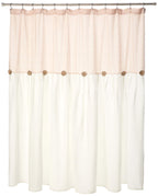 Lush Decor Linen Button Shower Curtain, 72'' x 72'', Blush & White