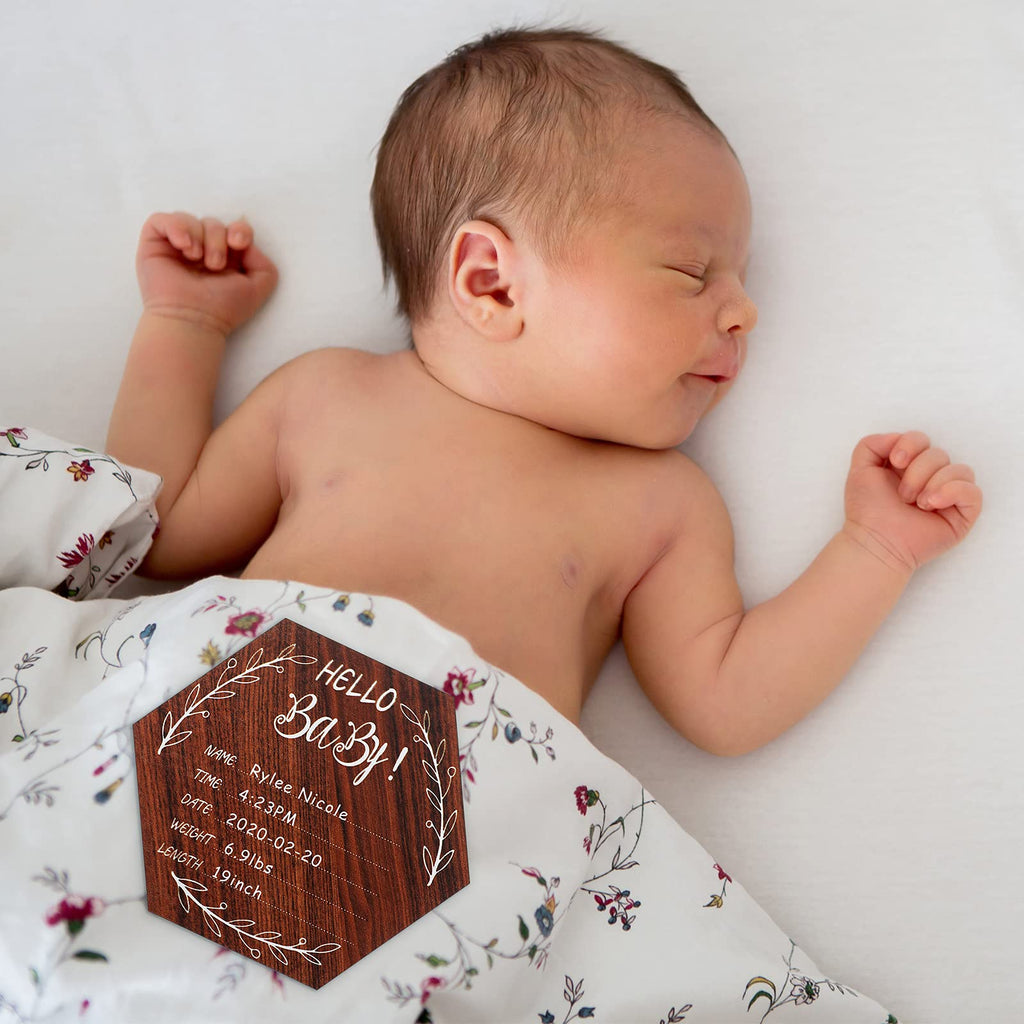 5 Inch Birth Announcement Sign For Hospital Cherry Newborn Announcement Sign Wooden Baby Name Sign With White Paint Marker Pen R