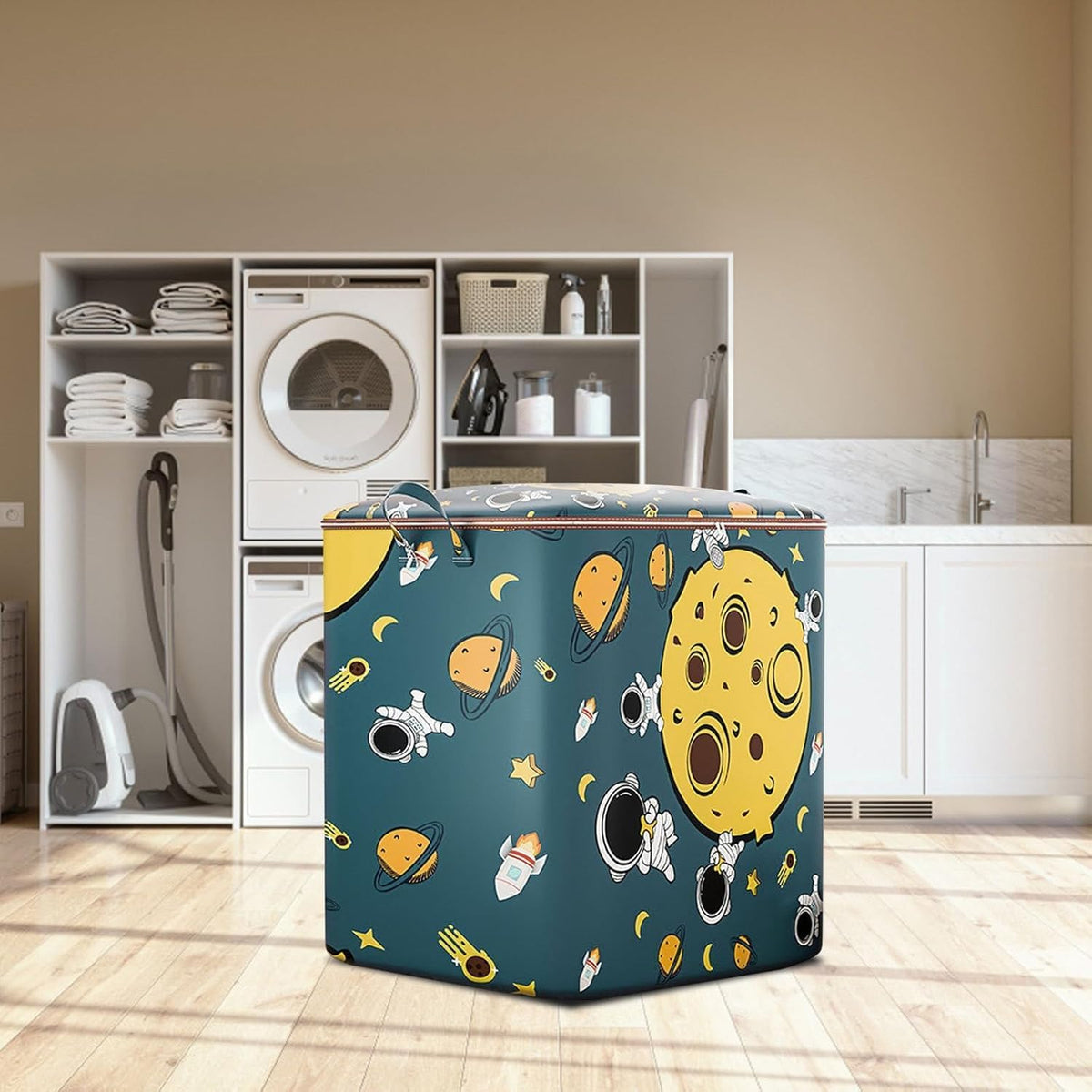 Kresal NonWoven Floral Print Storage Bins with Lids Zippers, Foldable Closet Organizers and Storage Box, Travel LargeCapacity 