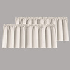 Mrs.Naturall Cream White Window Valances for Living Room 2 Pack Rod Pocket Light Blocking Thermal Insulated Blackout Boho Farmho
