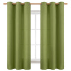Bgment Curtains 63 Inch Length 2 Panels Set For Bedroom, Grommet Thick Linen Look Burlap Textured Light Filtering Privacy Window Drapes For Farmhouse Living Room, 42 X 63 Inch, Olive Green